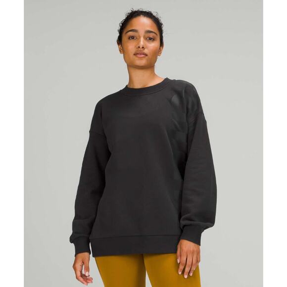 (4) NWT $108 Lululemon Perfectly Oversized Crew *Logo Black‎ - Picture 4 of 6